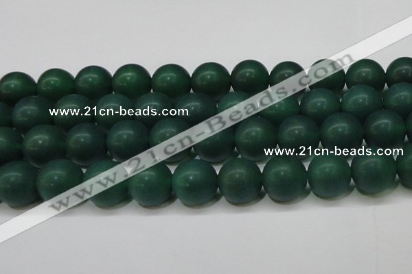 CAG6574 15.5 inches 18mm round matte green agate beads wholesale