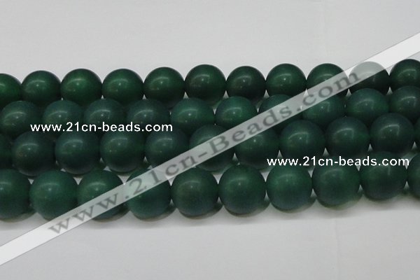CAG6575 15.5 inches 20mm round matte green agate beads wholesale