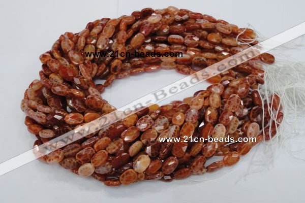 CAG660 15.5 inches 8*12mm faceted rectangle natural fire agate beads