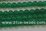 CAG6602 15.5 inches 3mm round green agate gemstone beads