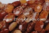 CAG661 15.5 inches 10*14mm faceted rectangle natural fire agate beads