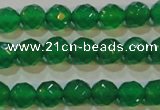 CAG6611 15.5 inches 4mm faceted round green agate gemstone beads