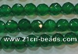 CAG6612 15.5 inches 6mm faceted round green agate gemstone beads