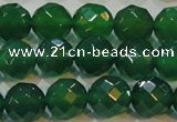 CAG6615 15.5 inches 12mm faceted round green agate gemstone beads