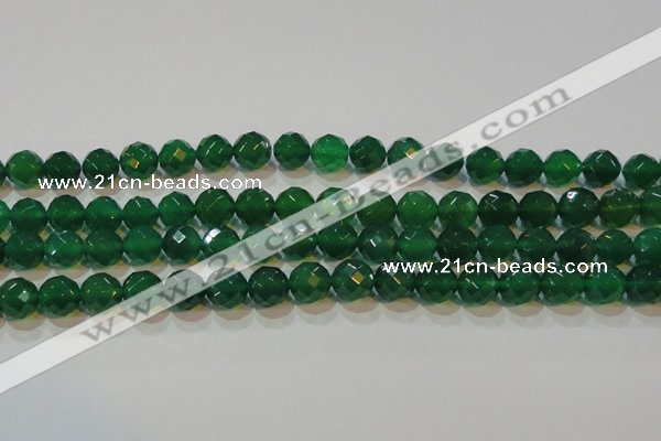 CAG6615 15.5 inches 12mm faceted round green agate gemstone beads