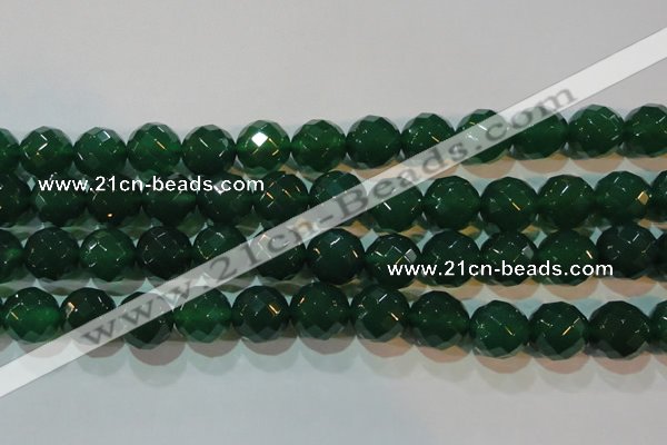 CAG6617 15.5 inches 16mm faceted round green agate gemstone beads