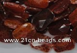 CAG662 15.5 inches 13*18mm faceted rectangle natural fire agate beads