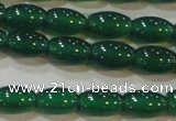 CAG6622 15.5 inches 6*9mm rice green agate gemstone beads