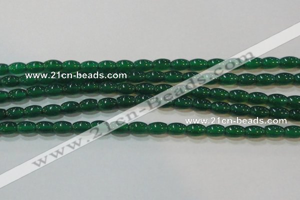 CAG6622 15.5 inches 6*9mm rice green agate gemstone beads