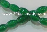CAG6623 15.5 inches 8*12mm rice green agate gemstone beads