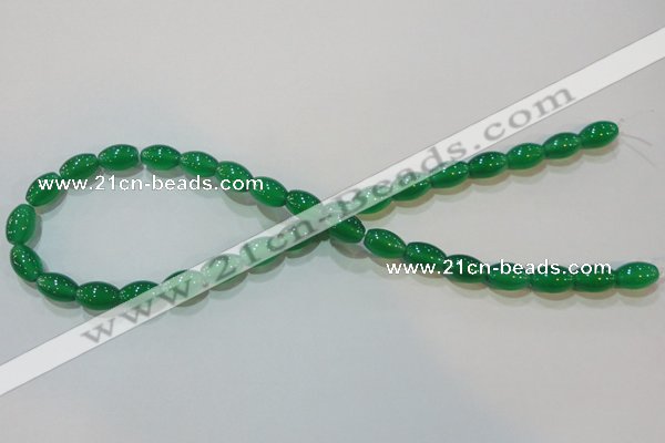 CAG6623 15.5 inches 8*12mm rice green agate gemstone beads