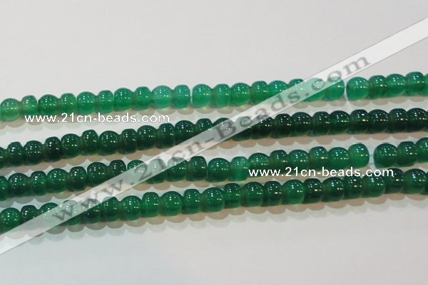 CAG6628 15.5 inches 8*13mm peanut-shaped green agate gemstone beads