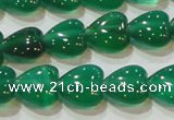 CAG6630 15.5 inches 8*8mm heart green agate gemstone beads