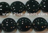 CAG6632 15.5 inches 13mm flat round green agate gemstone beads