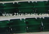 CAG6637 15.5 inches 12*12mm square green agate gemstone beads