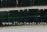 CAG6638 15.5 inches 14*14mm square green agate gemstone beads