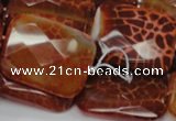 CAG665 15.5 inches 22*30mm faceted rectangle natural fire agate beads