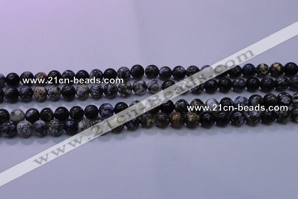 CAG6650 15.5 inches 4mm round blue ocean agate gemstone beads