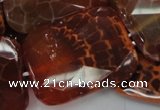 CAG666 15.5 inches 30*40mm faceted rectangle natural fire agate beads