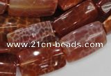 CAG667 15.5 inches 15*30mm rectangle natural fire agate beads