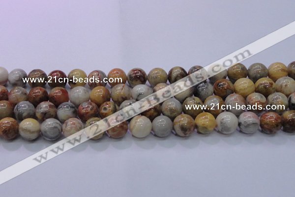 CAG6674 15.5 inches 12mm round natural crazy lace agate beads