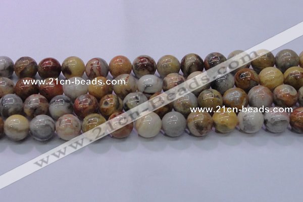 CAG6675 15.5 inches 14mm round natural crazy lace agate beads