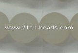 CAG6684 15 inches 16mm round white pilates agate beads