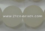 CAG6686 15 inches 18mm round white pilates agate beads