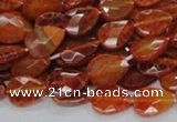 CAG669 15.5 inches 10*14mm faceted flat teardrop natural fire agate beads