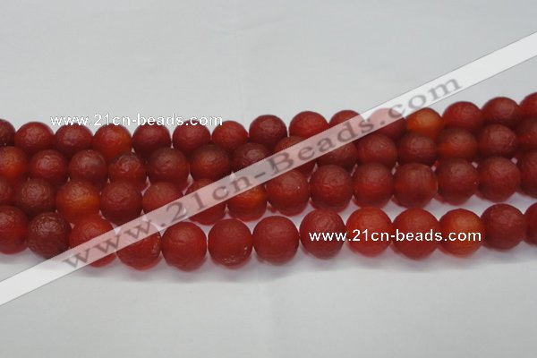 CAG6701 15 inches 10mm round red pilates agate beads