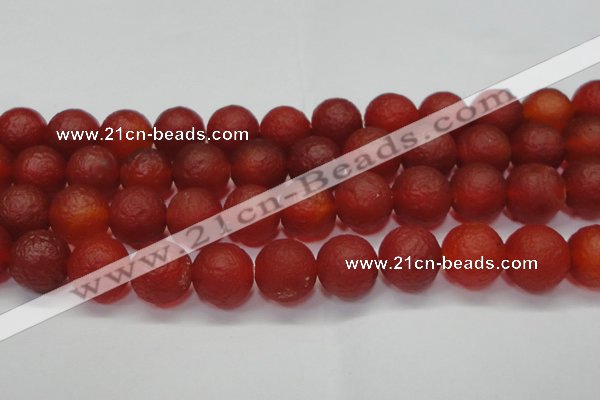 CAG6703 15 inches 14mm round red pilates agate beads