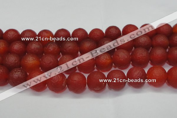 CAG6704 15 inches 16mm round red pilates agate beads