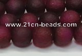 CAG6710 15 inches 8mm round plum pilates agate beads