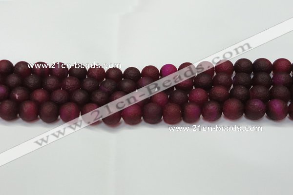 CAG6710 15 inches 8mm round plum pilates agate beads