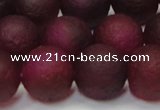 CAG6713 15 inches 14mm round plum pilates agate beads