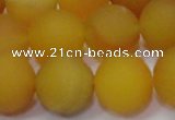 CAG6721 15 inches 10mm round yellow pilates agate beads