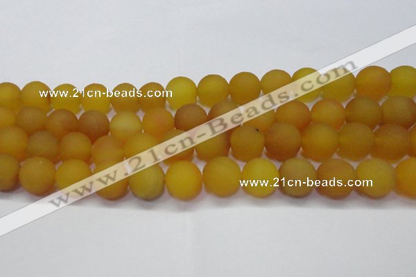 CAG6721 15 inches 10mm round yellow pilates agate beads