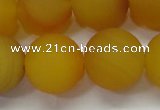 CAG6723 15 inches 14mm round yellow pilates agate beads