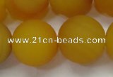 CAG6724 15 inches 16mm round yellow pilates agate beads