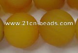 CAG6725 15 inches 18mm round yellow pilates agate beads