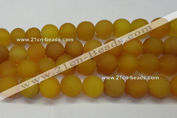 CAG6725 15 inches 18mm round yellow pilates agate beads