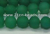 CAG6730 15 inches 8mm round green pilates agate beads