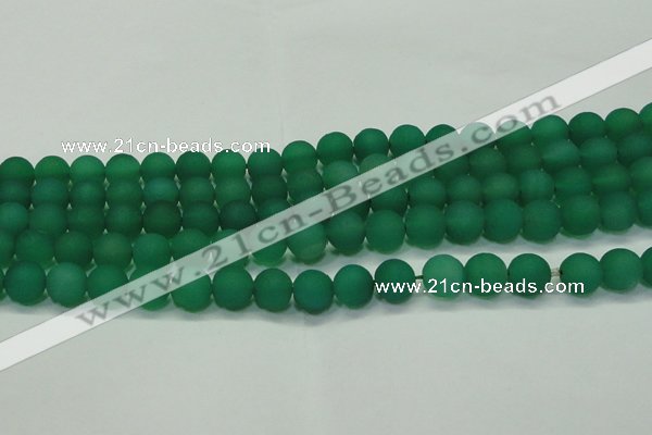 CAG6730 15 inches 8mm round green pilates agate beads