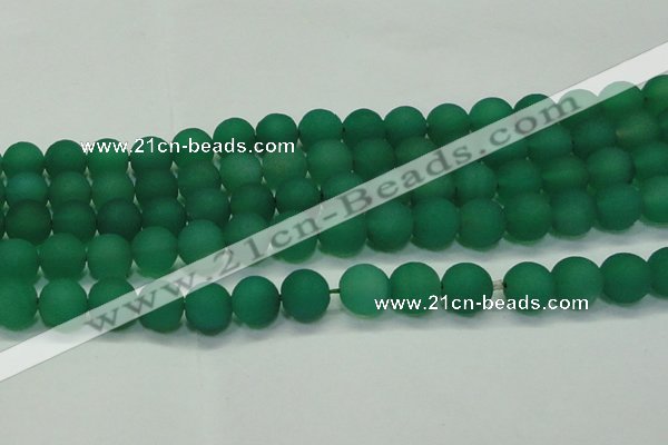 CAG6731 15 inches 10mm round green pilates agate beads