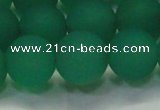 CAG6732 15 inches 12mm round green pilates agate beads