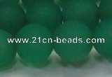 CAG6733 15 inches 14mm round green pilates agate beads