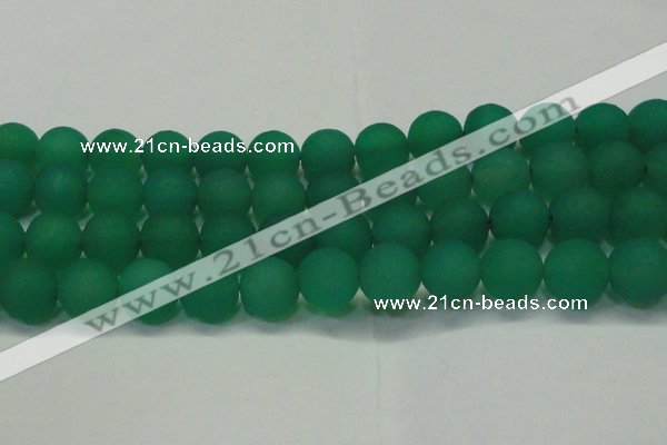 CAG6733 15 inches 14mm round green pilates agate beads