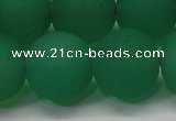 CAG6734 15 inches 16mm round green pilates agate beads