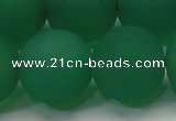 CAG6735 15 inches 18mm round green pilates agate beads