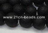 CAG6740 15 inches 8mm round black pilates agate beads